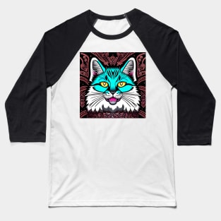 Mandala Cat Baseball T-Shirt